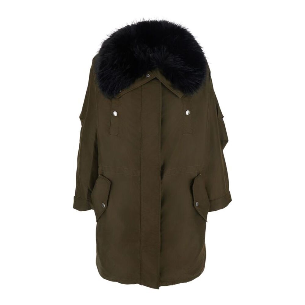 Stand Women Frankie Coat With Collar And Long Sleeves In Tech Fabric Green Women